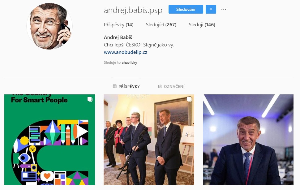 politici na Instagramu Dominik Feri